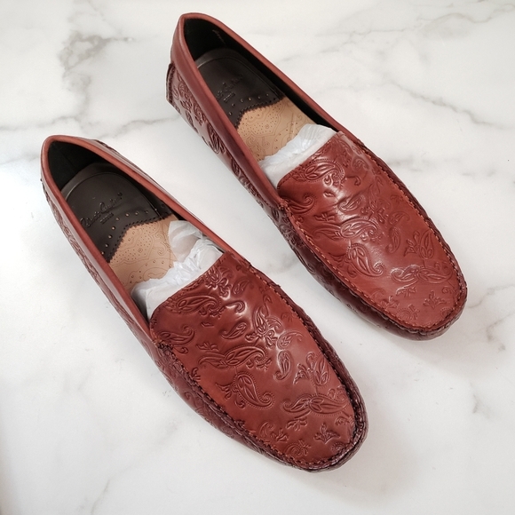 Robert Graham Battlestar Leather Driver Driving Loafers Cognac Brown Sz 10 - Picture 6 of 6